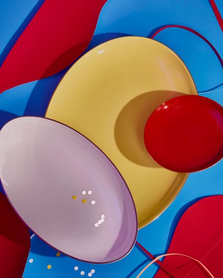 KPM Berlin-Tafelservice Urbino in gelb, rot und weiß