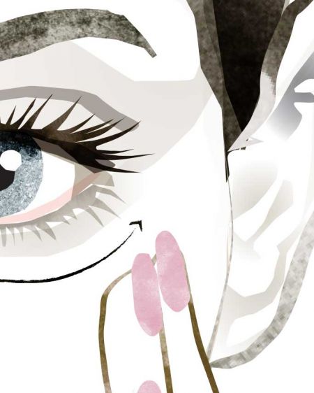 Illustration Gesichtsmassage Augenpartie