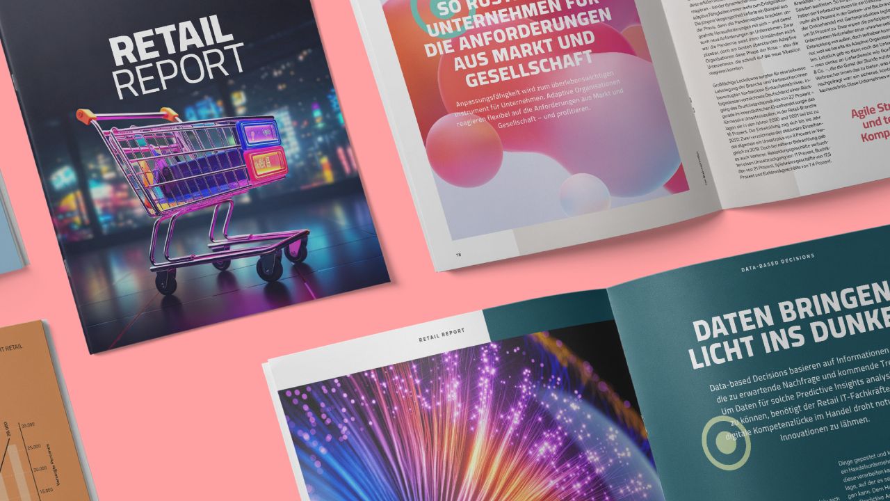 Cover and several open double pages from the Zukunftsinstitut's “Retail Report” Cover and several open double pages from the Zukunftsinstitut's “Retail Report”