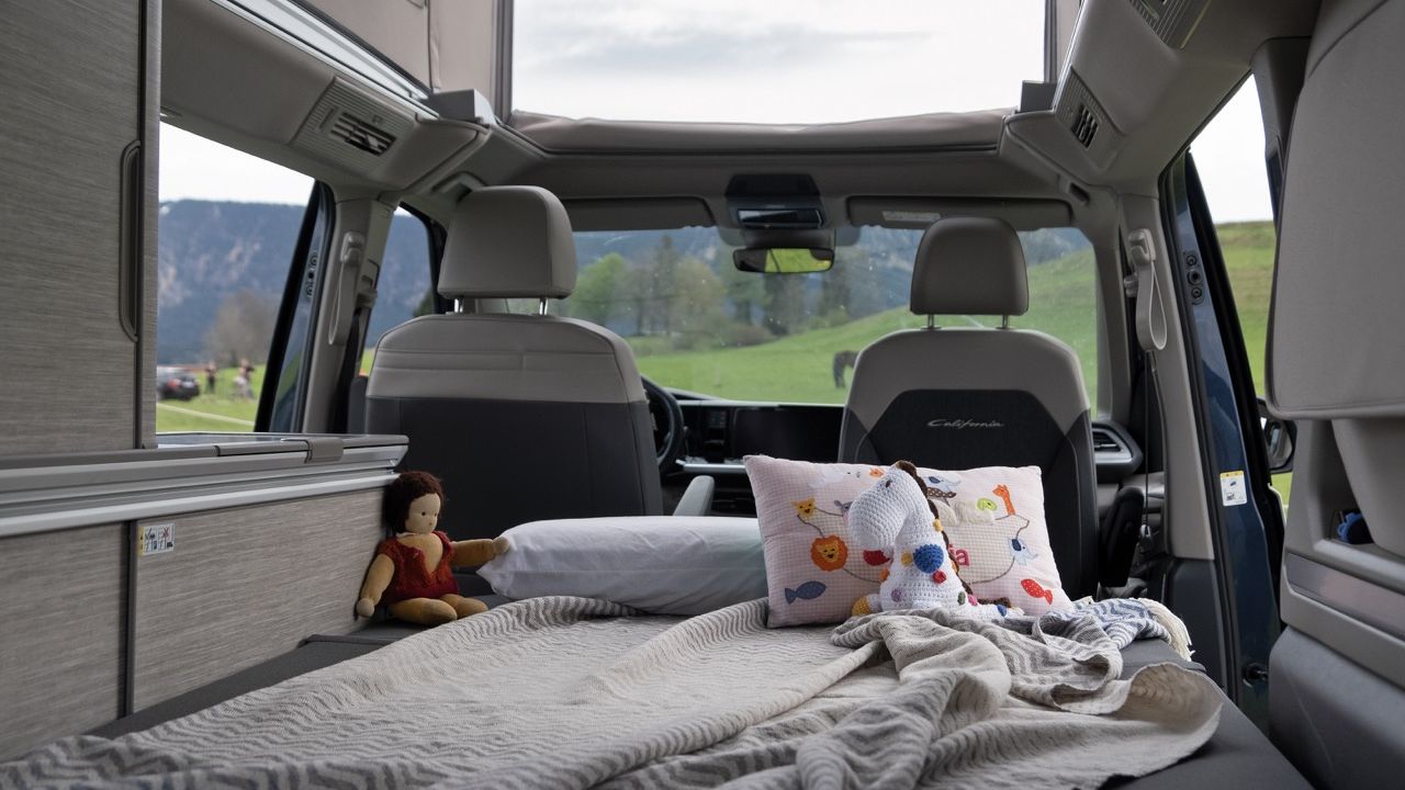 A look inside the cozy interior of a VW California camper